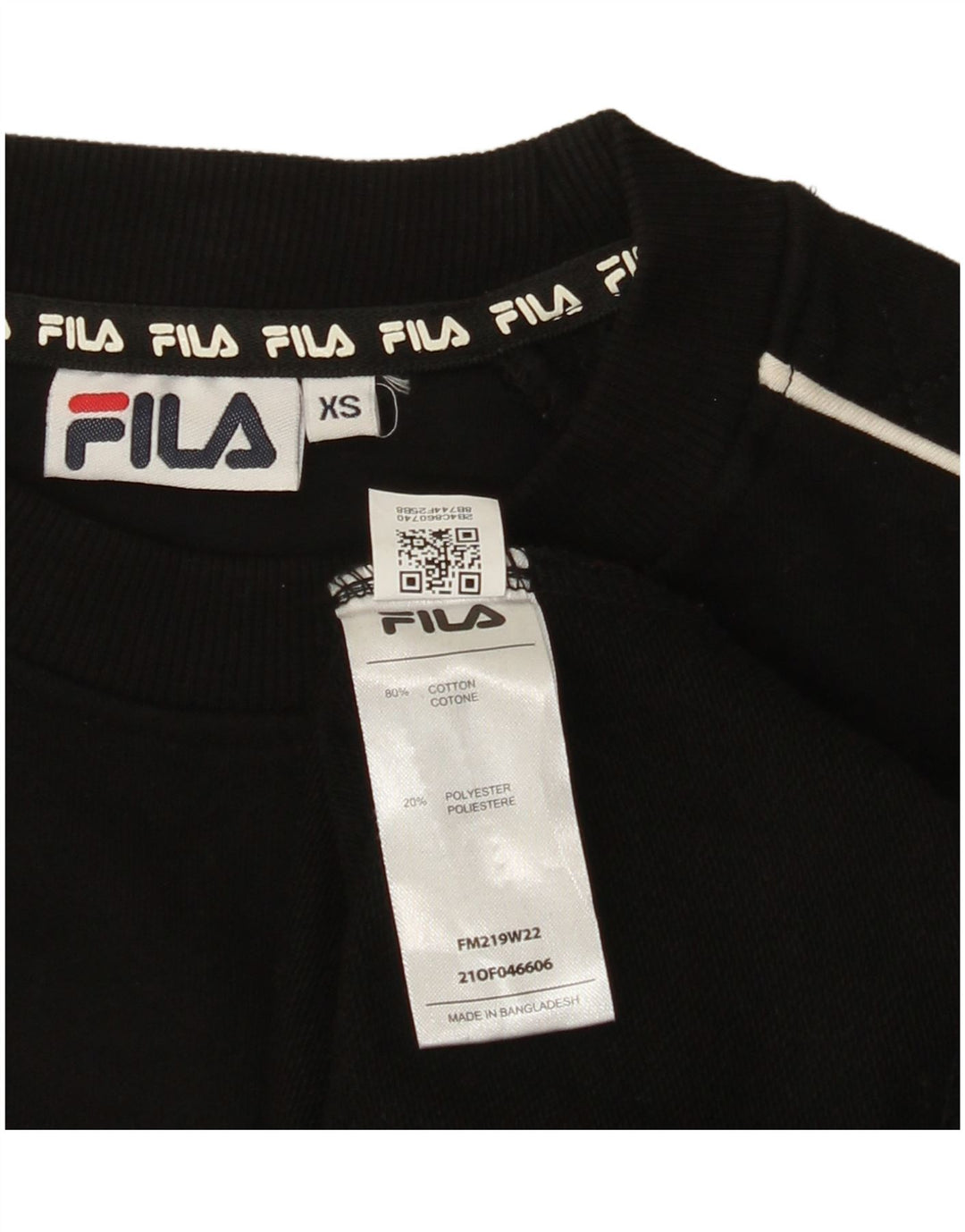 FILA Herren Sweatshirt Pullover XS Schwarz Baumwolle