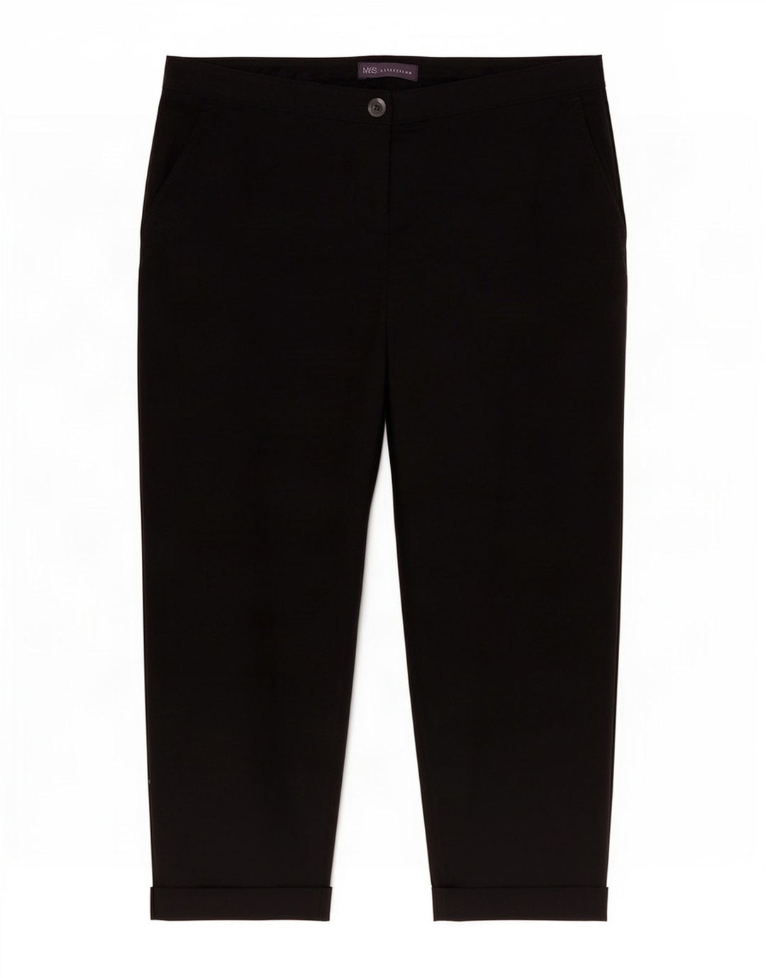 Marks & Spencer Damen Capri-Hose, normal, UK 14, Größe L, W34, L24, Schwarz