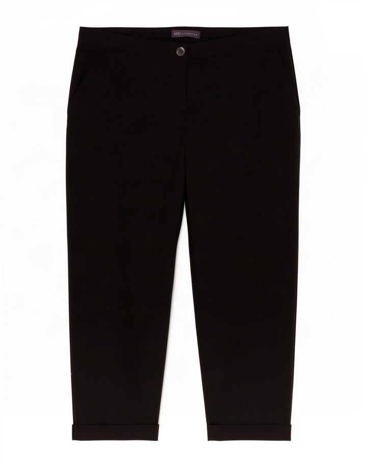 Marks & Spencer Damen Capri-Hose, normal, UK 14, Größe L, W34, L24, Schwarz