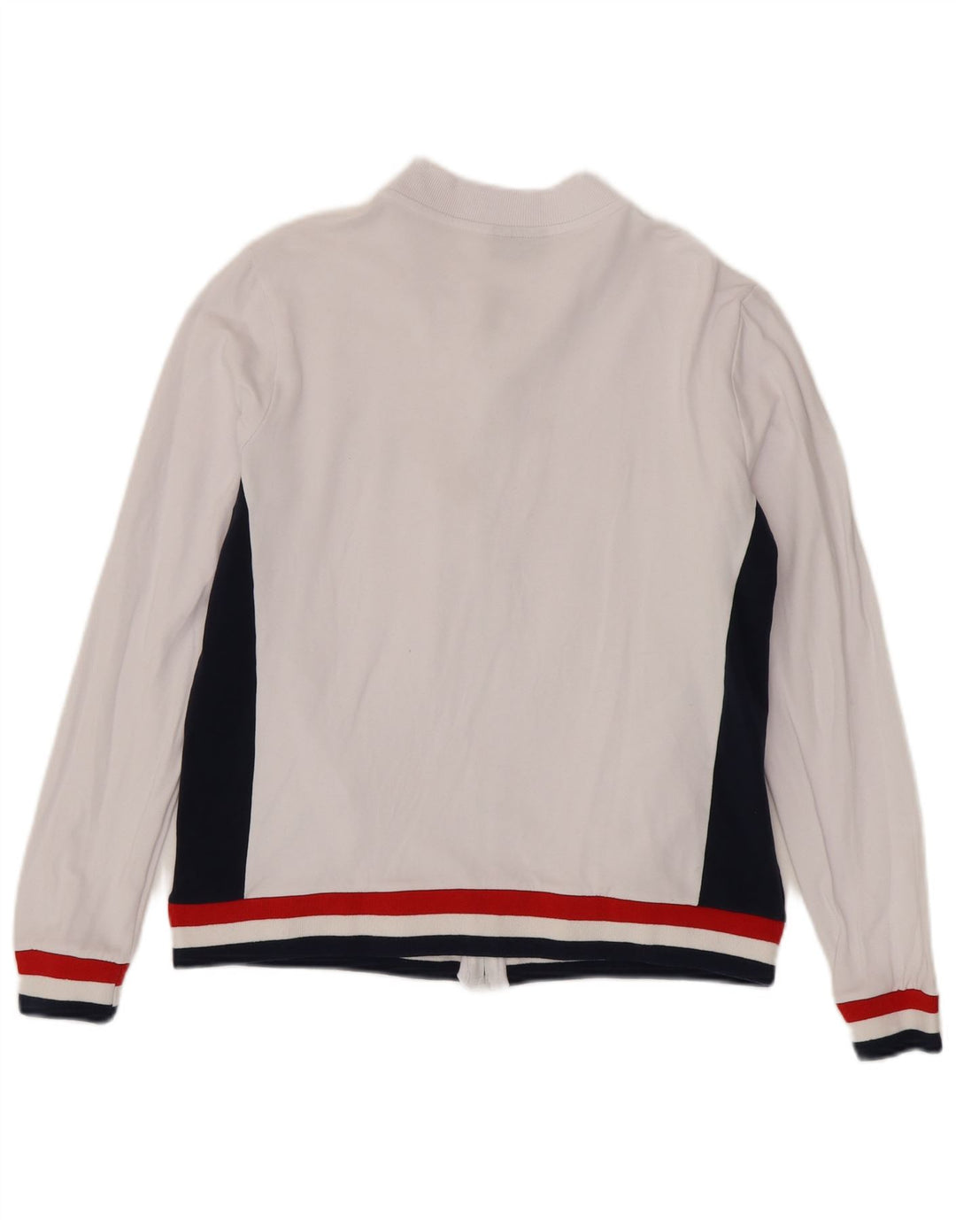Fila Damen-Trainingsanzug-Top-Jacke, UK 14, Mittelweiß, Colourblock-Baumwolle