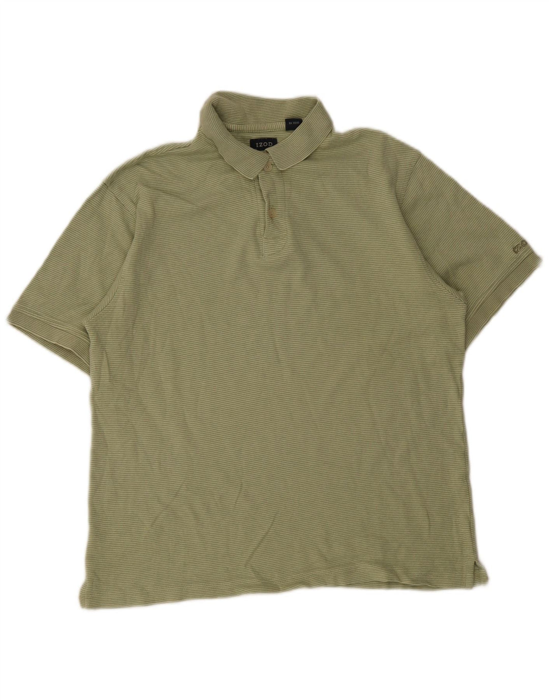 Izod Herren-Poloshirt aus mittelgrüner Nadelstreifen-Baumwolle