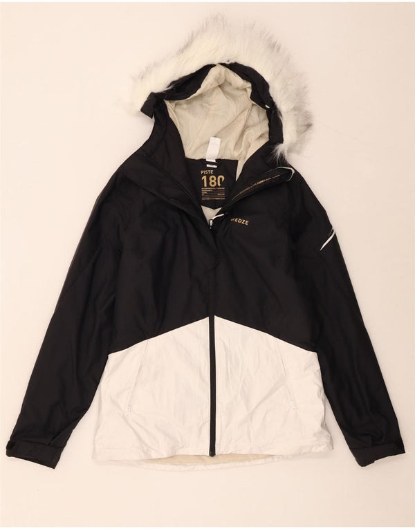 Decathlon Damen Wedze Hooded Windjacke UK 10 Small Schwarz
