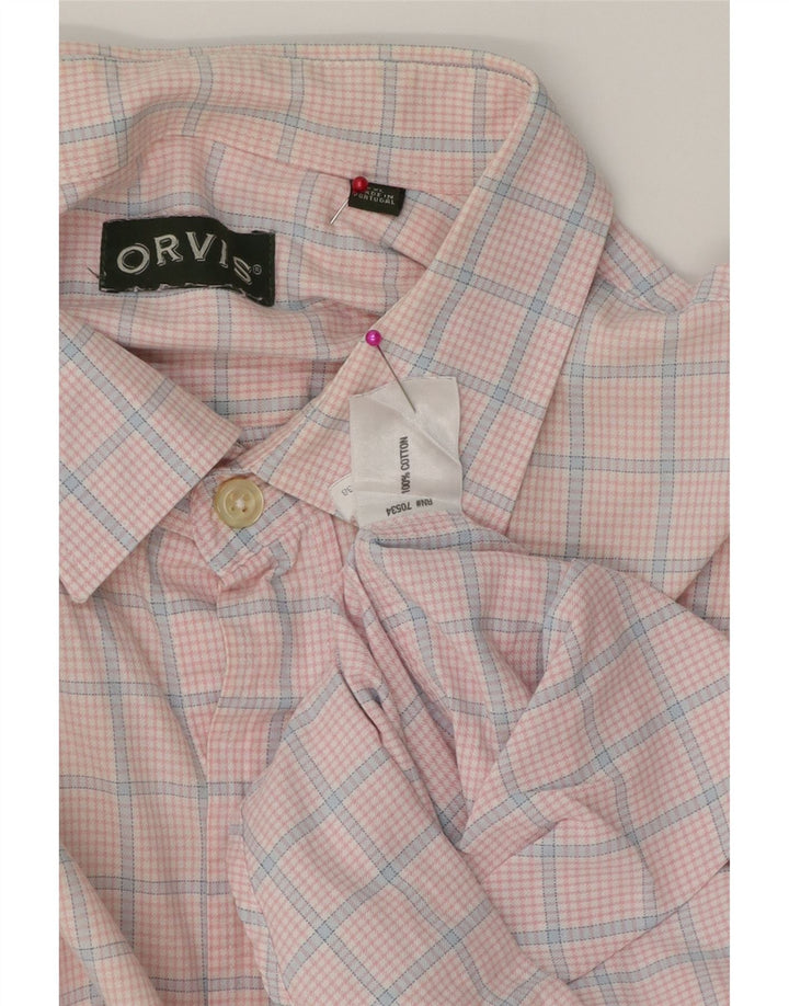 Orvis Herrenhemd 2XL rosa kariert Baumwolle
