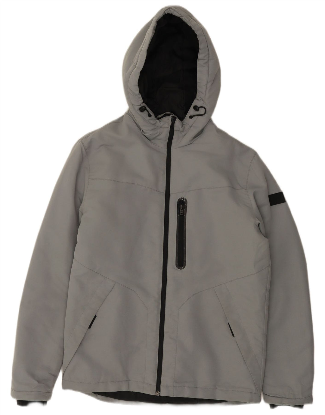 JACK & JONES Herren-Windbreakerjacke mit Kapuze, UK 38, Mittelgrau, Polyester