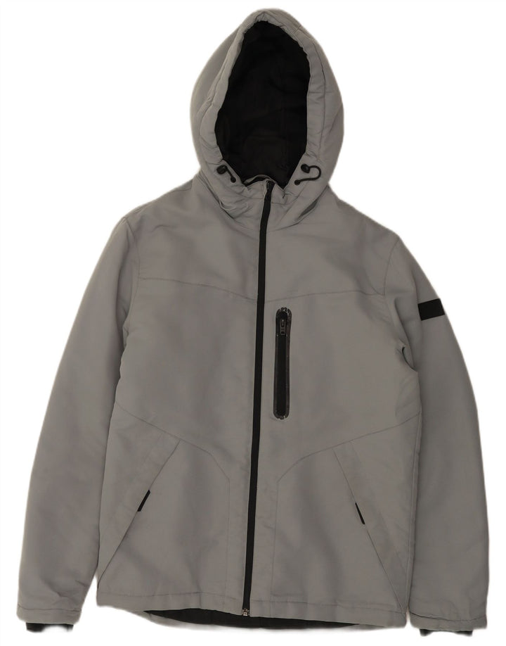 JACK & JONES Herren-Windbreakerjacke mit Kapuze, UK 38, Mittelgrau, Polyester