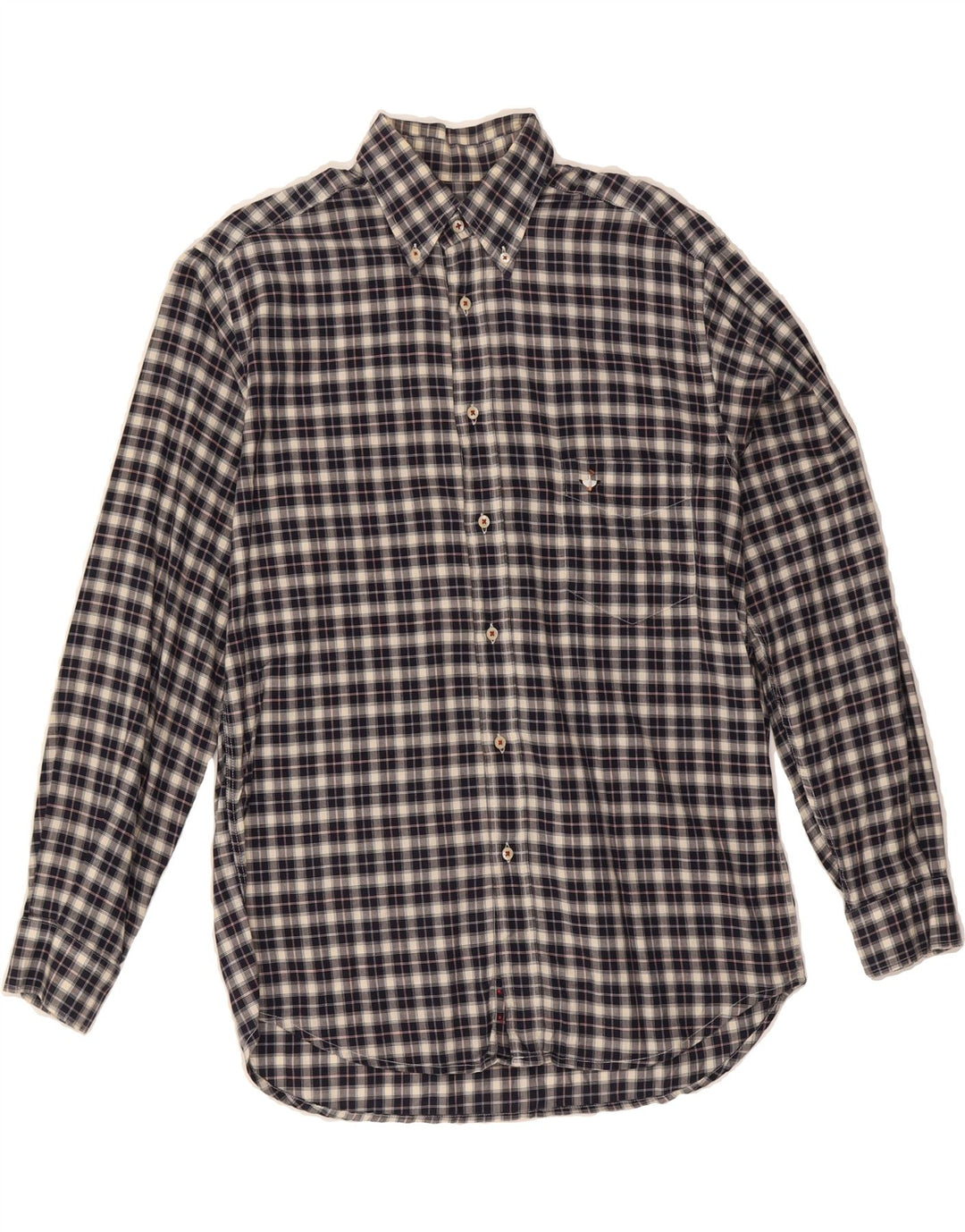 GOOSE & GANDER Mens Flannel Shirt Size 46 XL Navy Blue Check Vintage Goose & Gander and Second-Hand Goose & Gander from Messina Hembry 