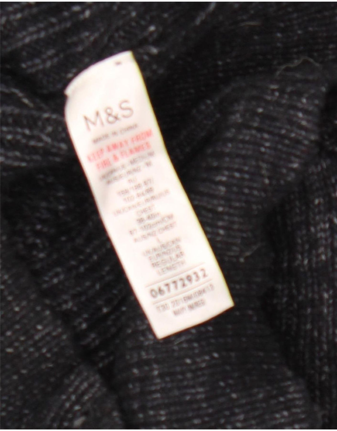 Marks & Spencer Mens Roll Neck Jumper Sweater Medium Navy Blue Flecked