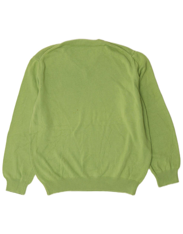 Henry Cottons Herren-Pullover mit V-Ausschnitt, 3XL, grüne Baumwolle