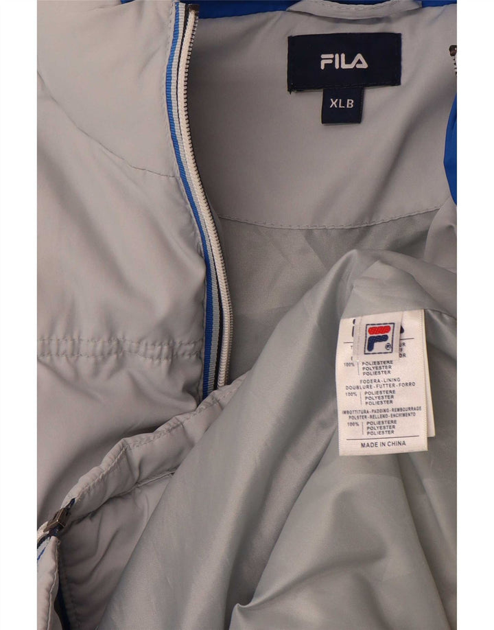Fila Wattierte Jacke für Jungen, 15–16 Jahre, XL, grau gestreift, Polyester