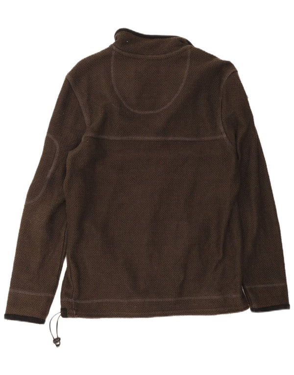 Weird Fish Herren-Sweatshirt mit Reißverschluss am Hals, mittlere Khaki-Baumwolle