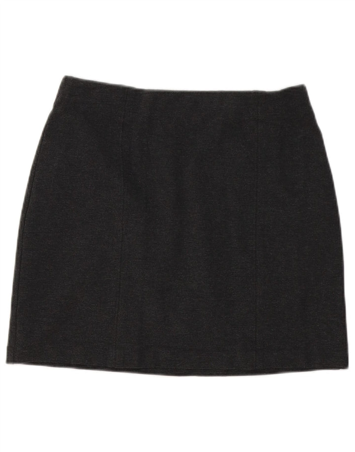 Marks & Spencer Damen Minirock UK 10 Small W30 Graue Viskose