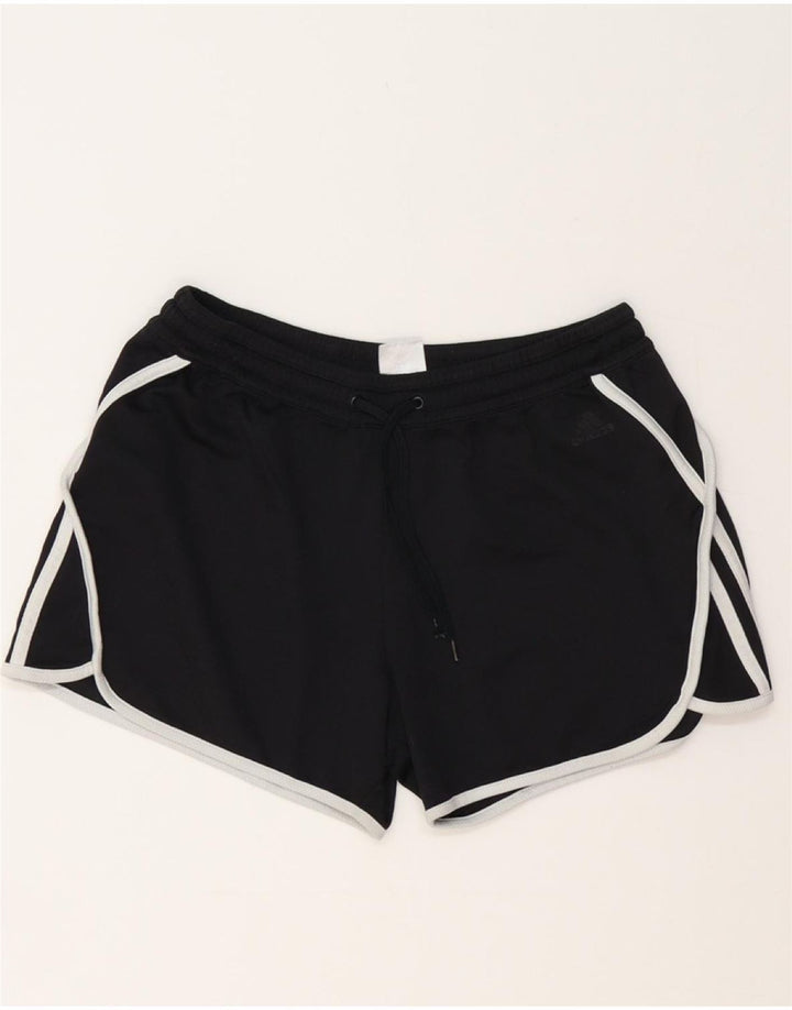 ADIDAS Damen Sportshorts UK 10 Small Schwarz Polyester