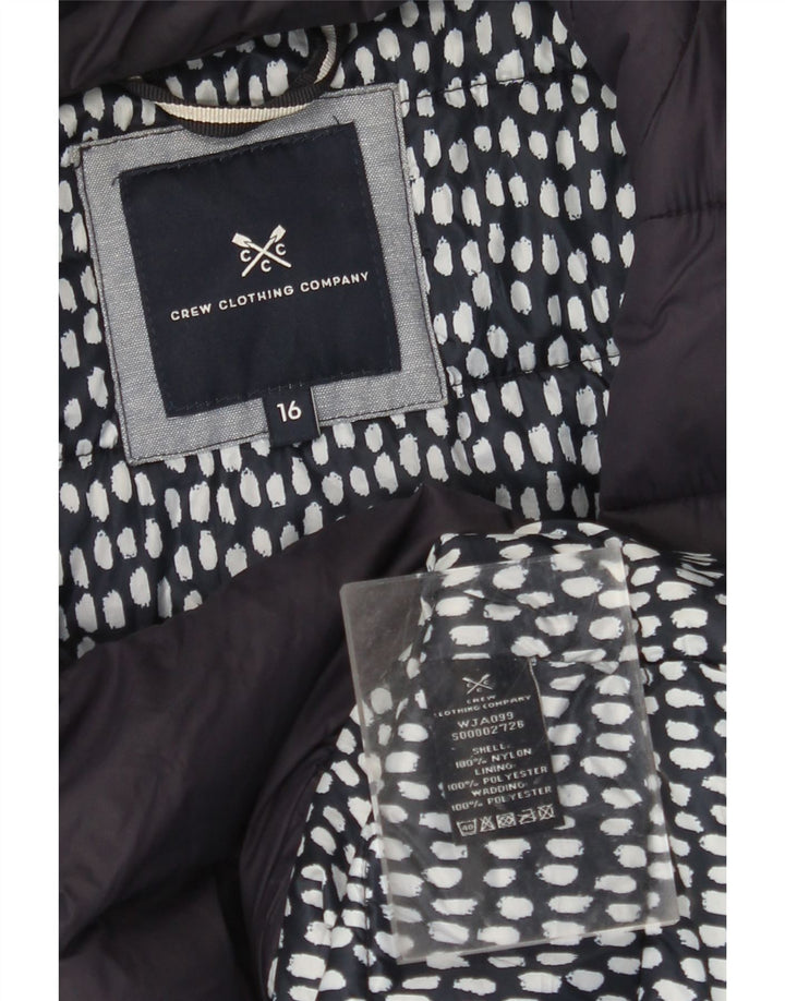 CREW CLOTHING Wattierte Damenjacke UK 16 Large Marineblaues Nylon