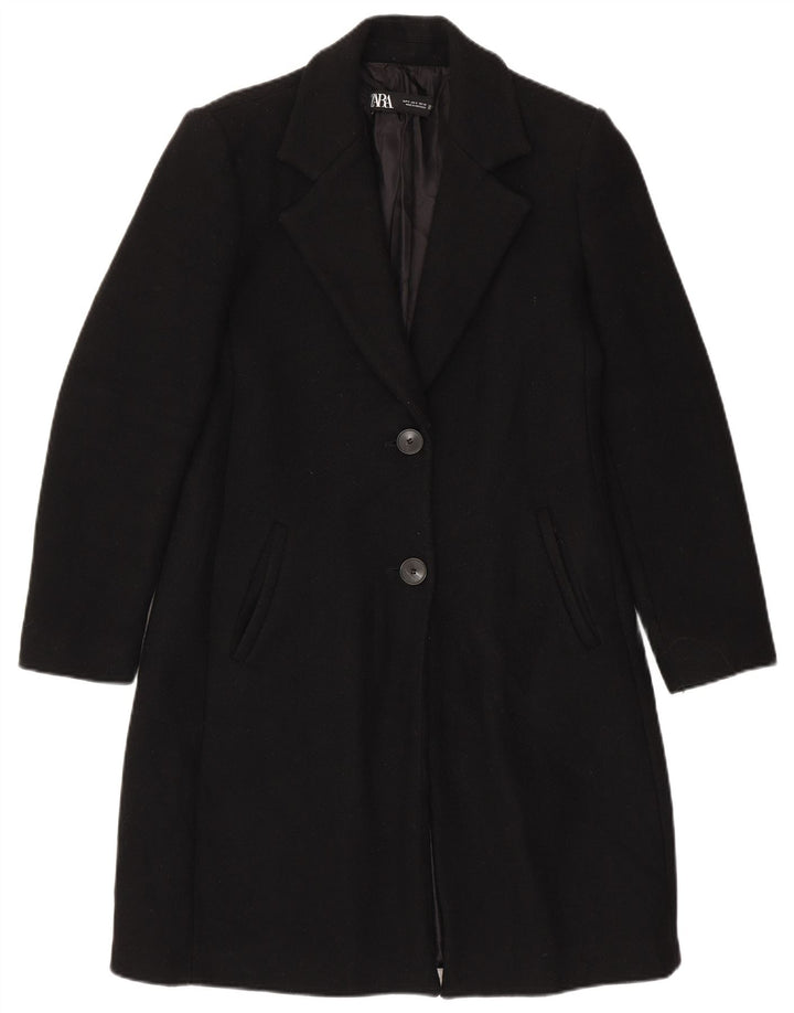 Zara Damen Mantel UK 10 Small Schwarz