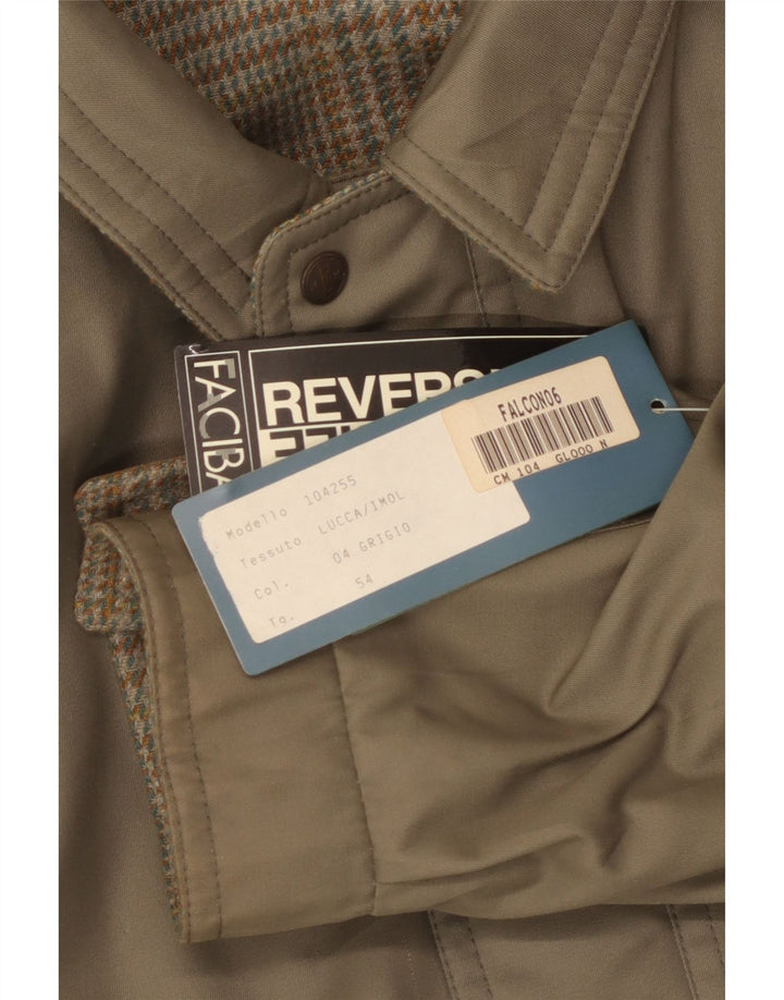 Faciba Herren Wende-Bomberjacke IT 54 2XL Khaki Hahnentritt