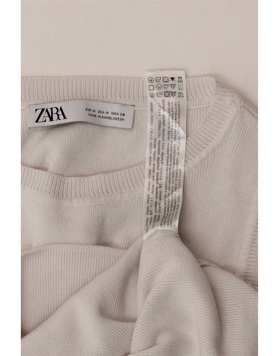 Zara Damen Crop Vest Top UK 12 Mittelweiße Viskose