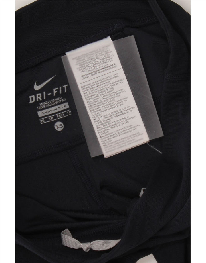 Nike Damen Dri Fit Leggings UK 6 XS Marineblau Polyester