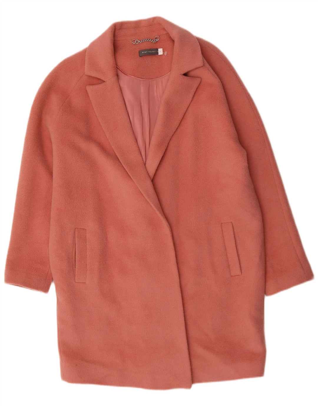 MINT VELVET Damen Übergroßer offener Mantel UK 14 Große rosa Wolle