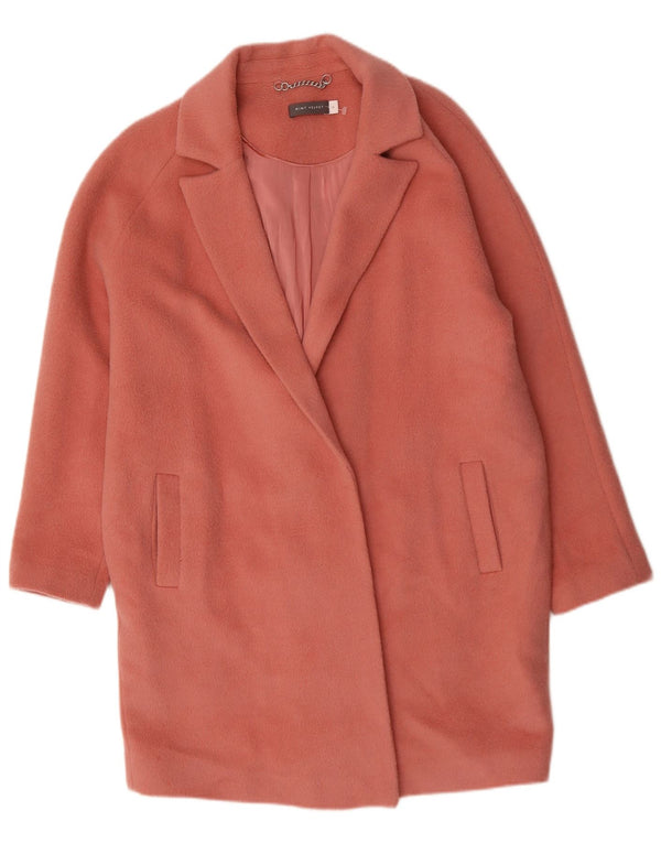 MINT VELVET Damen Übergroßer offener Mantel UK 14 Große rosa Wolle