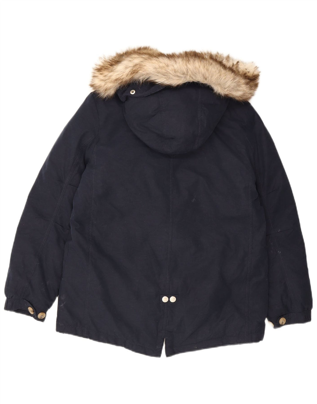 Massimo Dutti Mädchen-Parka mit Kapuze, 11–12 Jahre, Marineblau