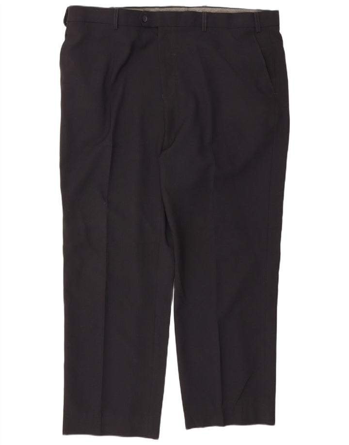 Marks & Spencer Herren-Anzughose mit gerader Passform und normaler Passform, W42, L29, Schwarz