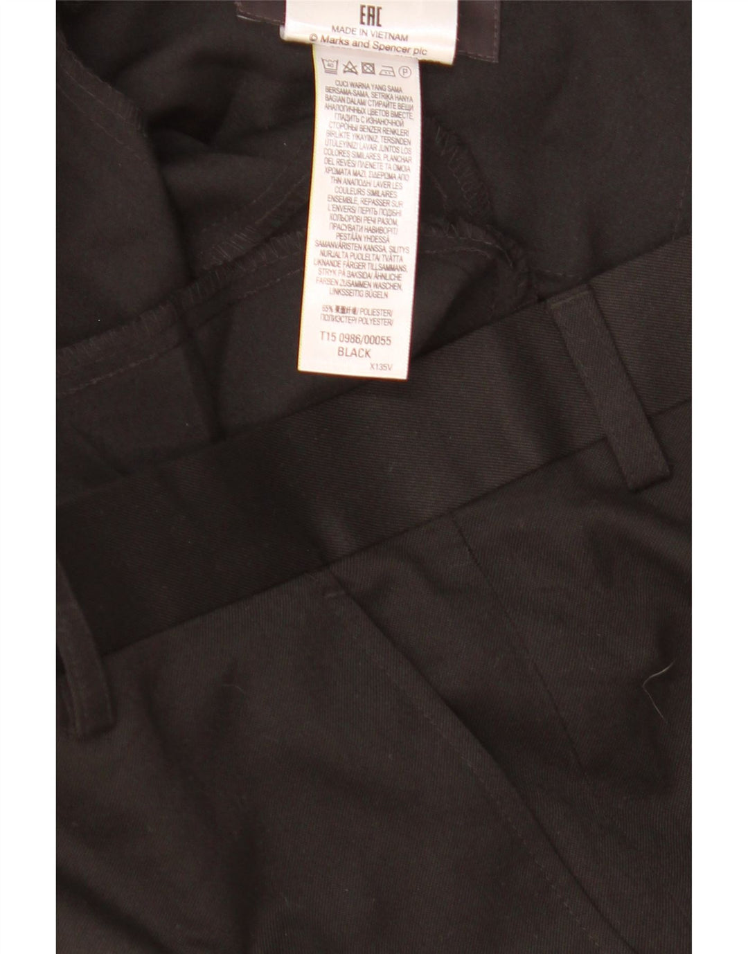 Marks & Spencer Herren-Anzughose, normal, W36, L25, Schwarz, Polyester