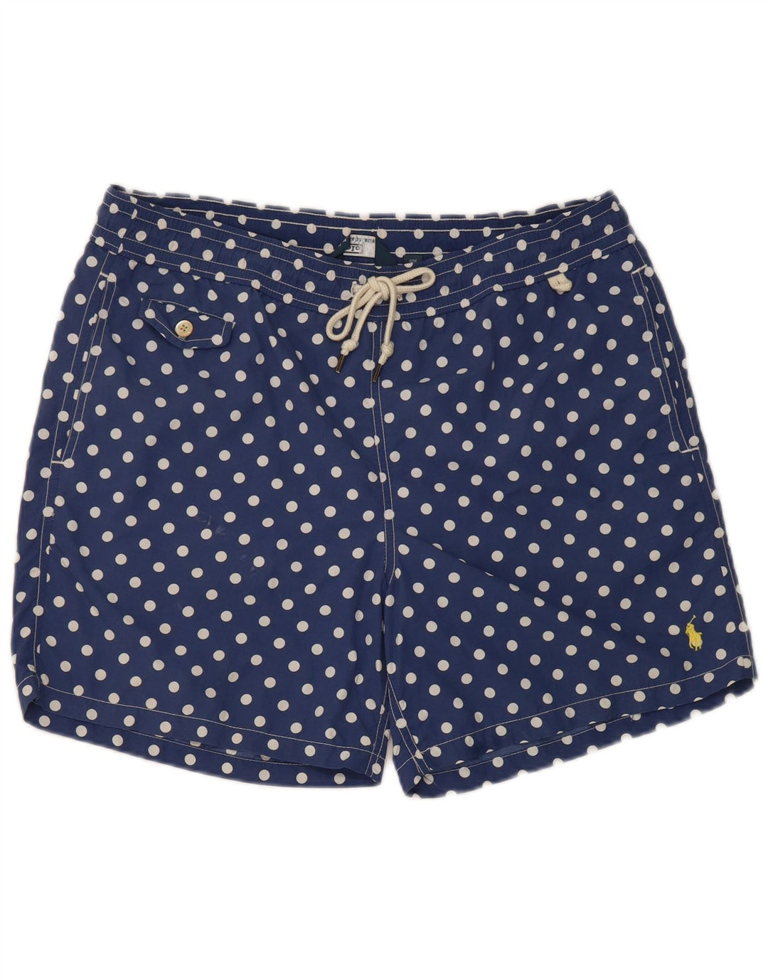 Polo Ralph Lauren Herren-Badeshorts aus mittelblau gepunktetem Nylon