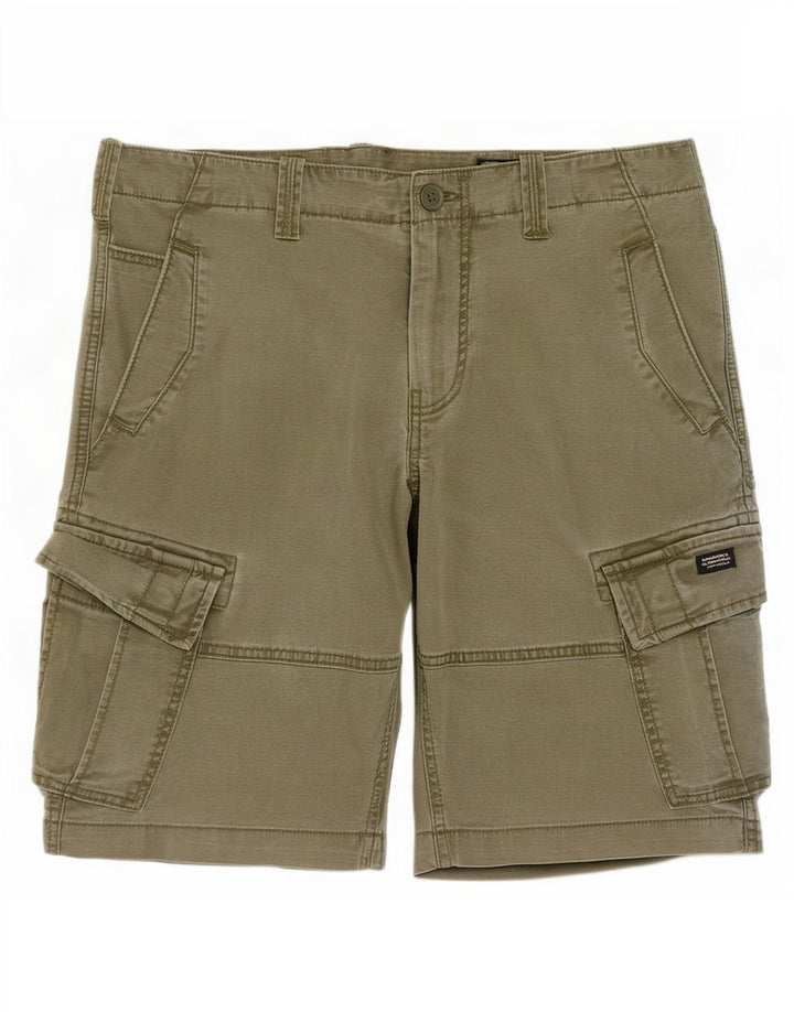 Superdry Herren Cargoshorts W34 Large Khaki Baumwolle