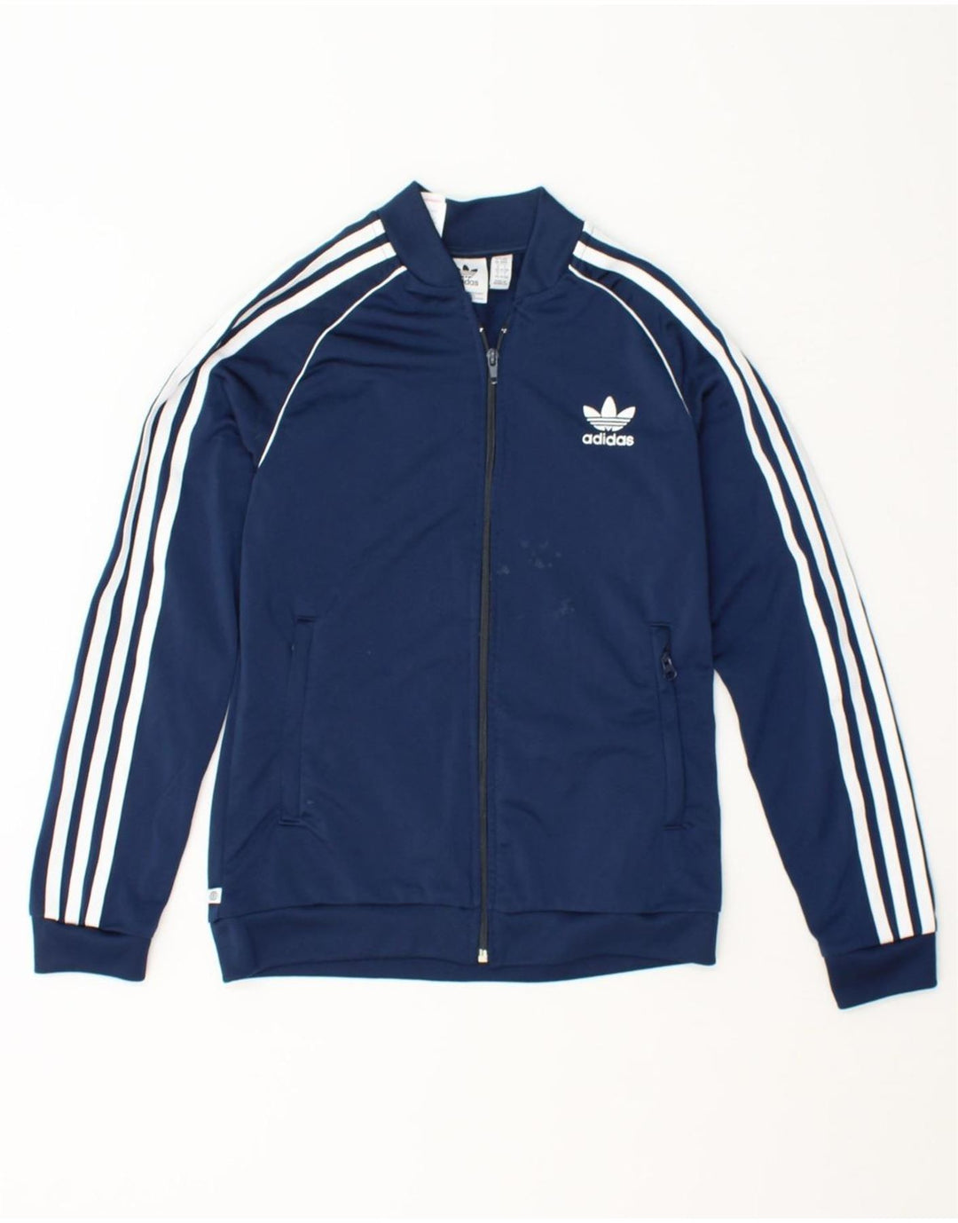 ADIDAS Boys Tracksuit Top Jacket 11-12 Years Navy Blue Polyester Vintage Adidas and Second-Hand Adidas from Messina Hembry 