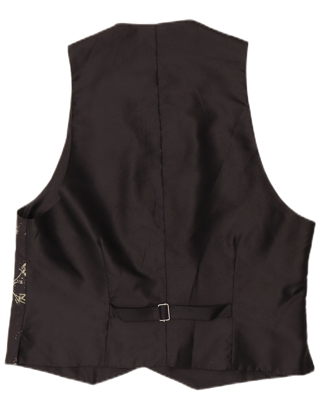 C&A Herrenweste, EU 52/54, großes, schwarzes, geometrisches Polyester