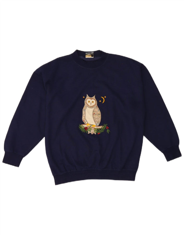 Übergroßer Sweatshirt-Pullover mit Grafik für Damen von Acorn, Gr. 10, Marineblau