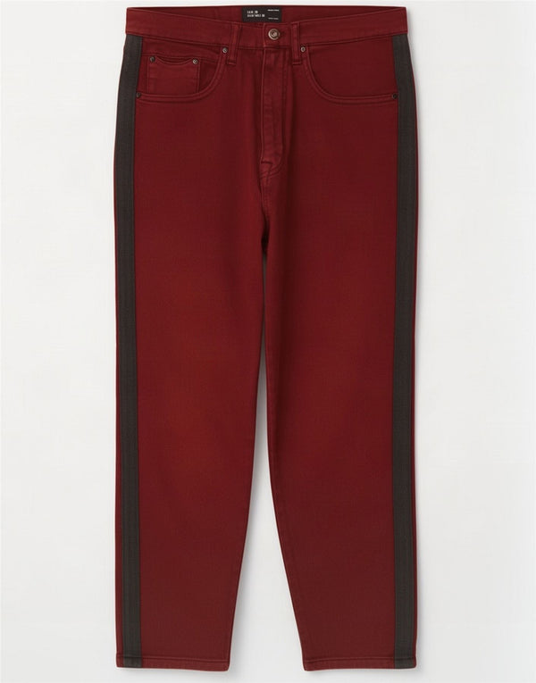 Zara Herren-Cropped-Jeans EU 38 Small W30 L23 Burgund Colourblock Cotton
