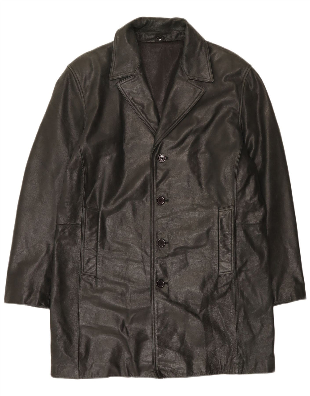 Buffalo Herren Ledermantel UK 38 Medium Schwarz