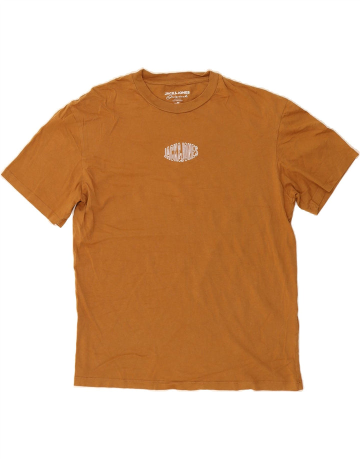 JACK & JONES Mens T-Shirt Top Medium Brown Cotton Vintage Jack & Jones and Second-Hand Jack & Jones from Messina Hembry 