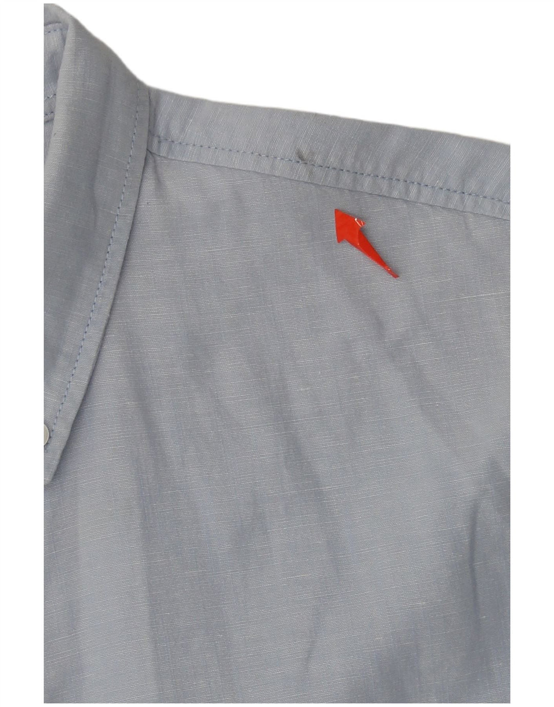 Superdry Herren-Kurzarmhemd, groß, blaues Leinen