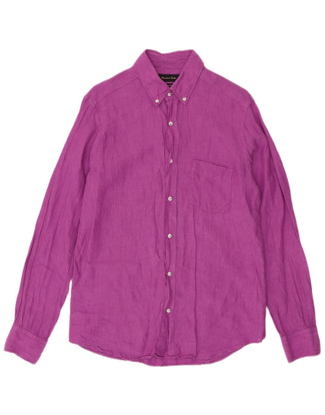 Massimo Dutti Herrenhemd Mittellila Leinen