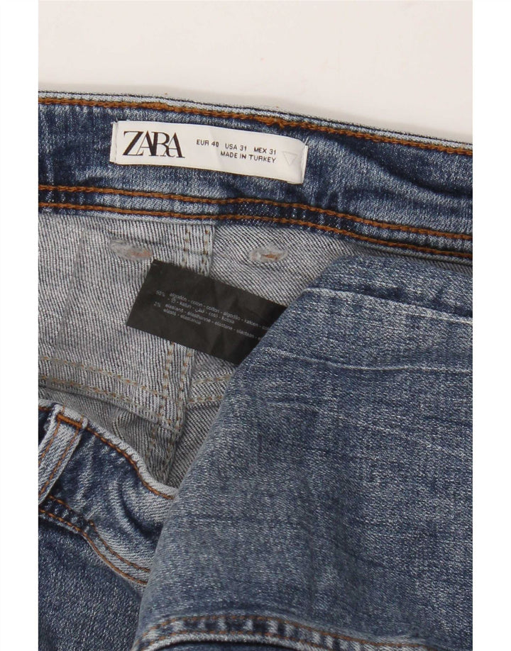 Zara Herren Distressed Slim Jeans EU 40 Medium W31 L26 Blaue Baumwolle