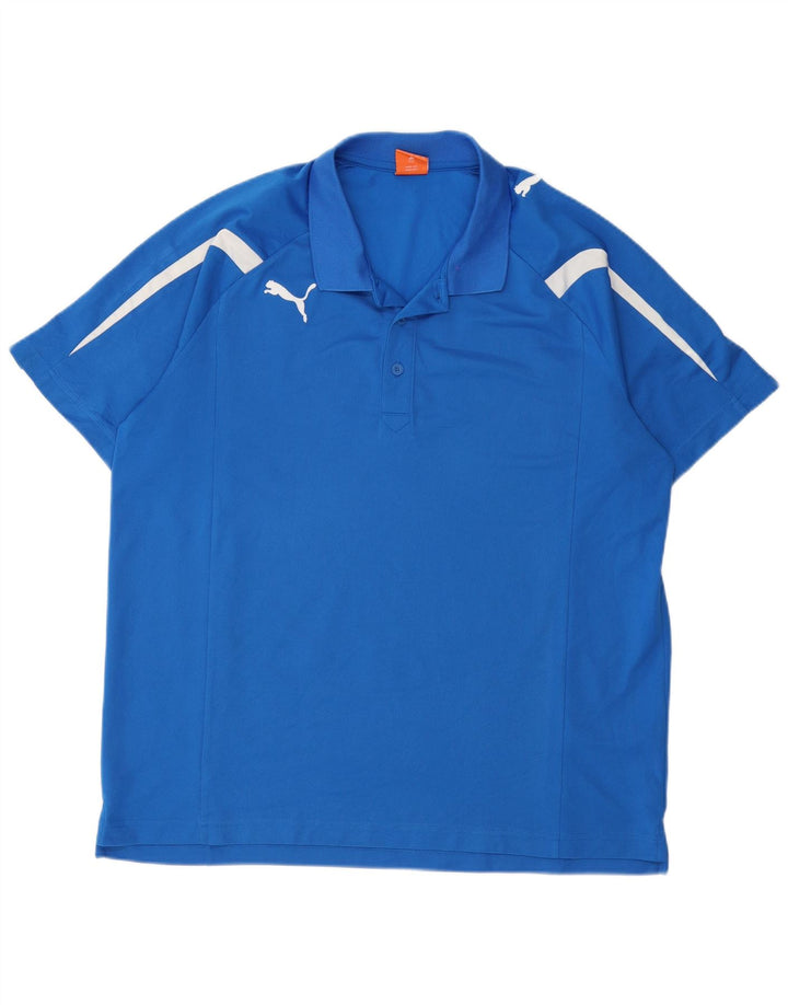Puma Herren Poloshirt 2XL Blau Colourblock Polyester