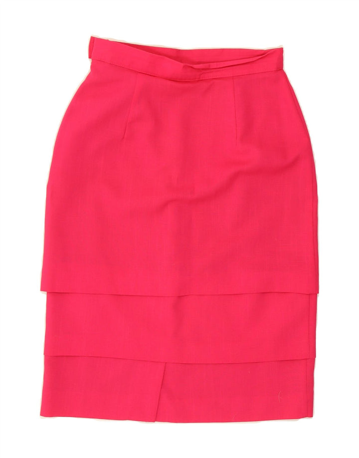 RICHARDS Womens Peplum Skirt UK 12 Medium W28  Pink Polyester Vintage Richards and Second-Hand Richards from Messina Hembry 