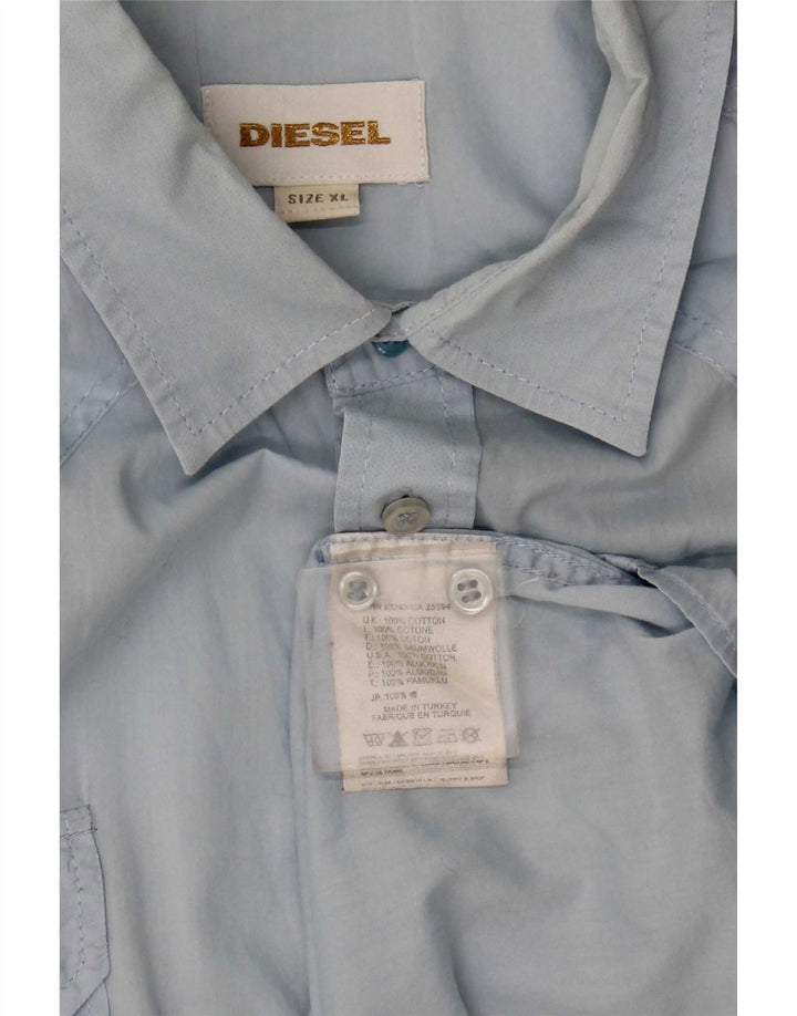 Diesel Herrenhemd XL, blaue Baumwolle