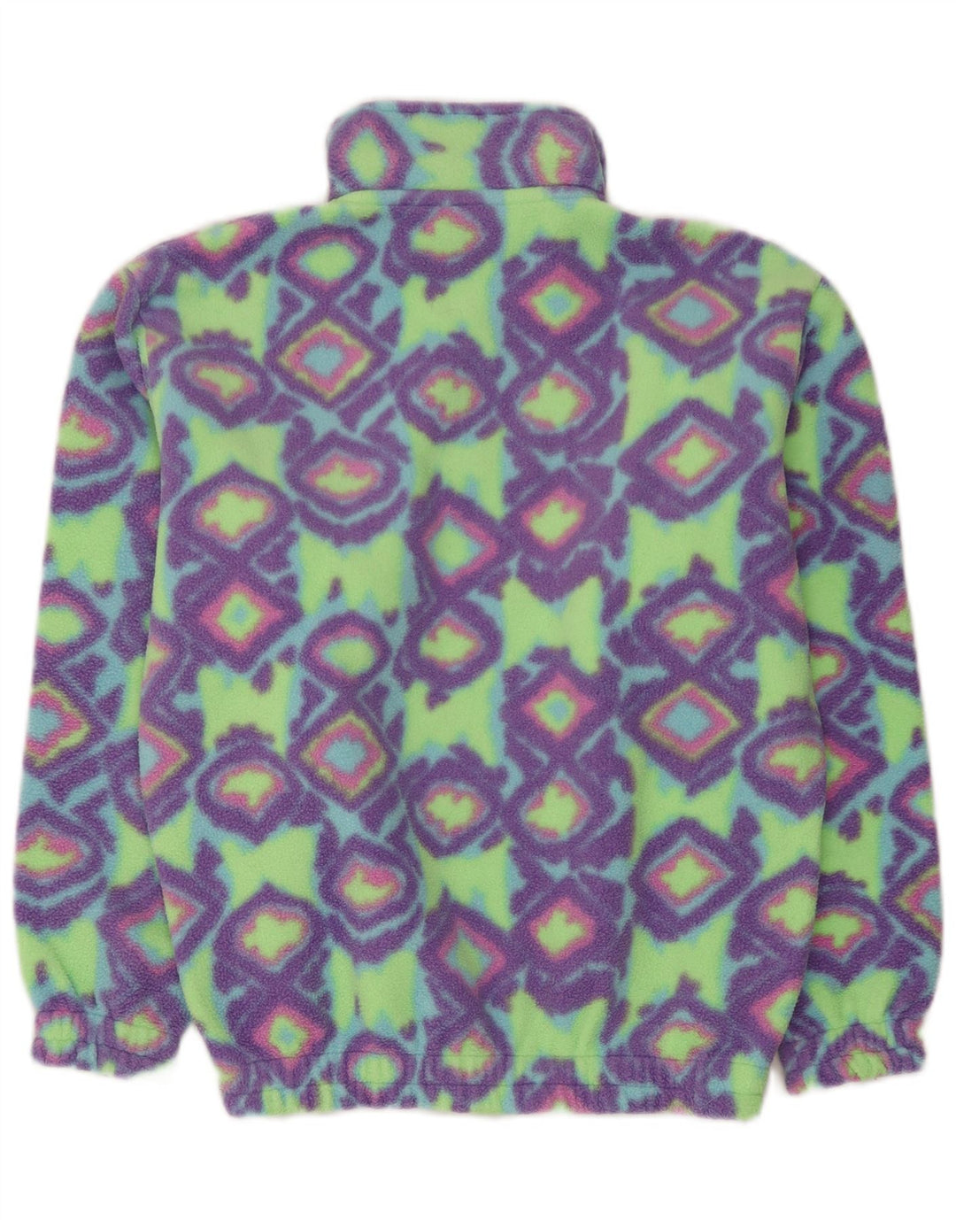 Fila Jungen-Fleecepullover mit Knopfkragen, 13–14 Jahre, grünes geometrisches Polyester