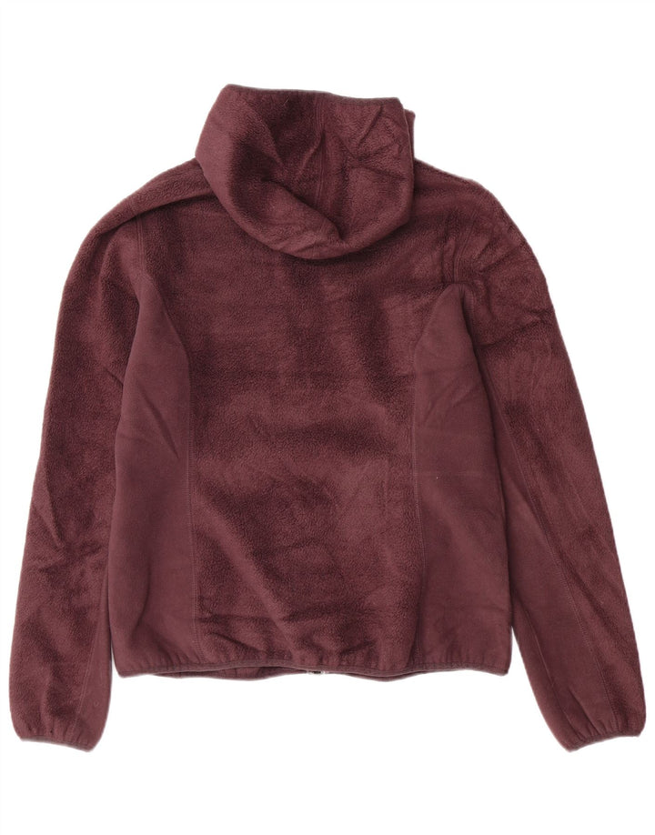 EDDIE BAUER Damen Kapuzen-Fleecejacke UK 14 Medium Burgund Polyester