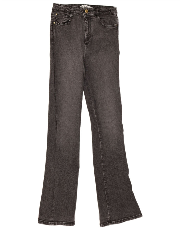 Zara Damen Schlagjeans EU 38 Small W28 L34 Grau