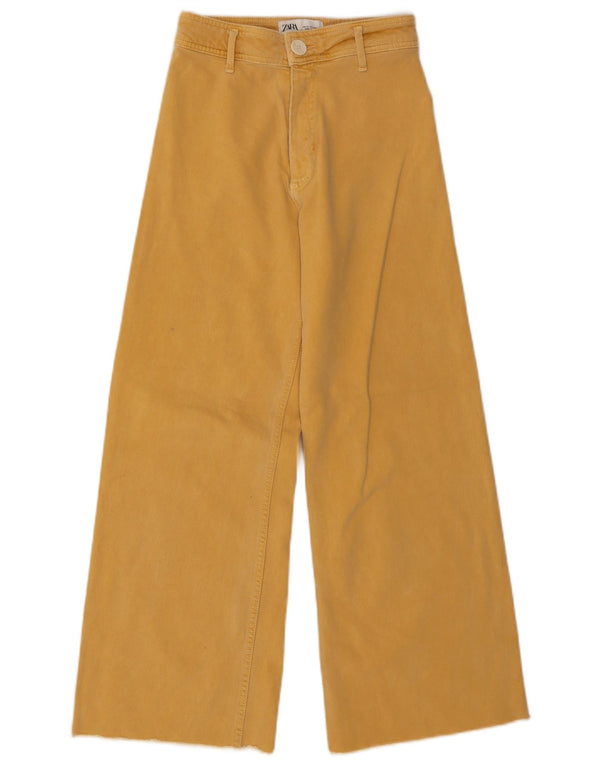 Zara Damen The Marine High Waist Wide Leg Jeans EU 38 Small W28 L27 Gelb