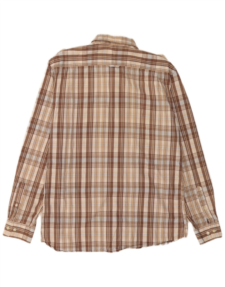 GANT Herren-Militärhemd, tailliert, XL, beige kariert, Baumwolle
