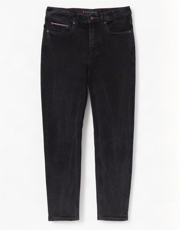 Tommy Hilfiger Herren Denton Straight Jeans W30 L30 schwarze Baumwolle