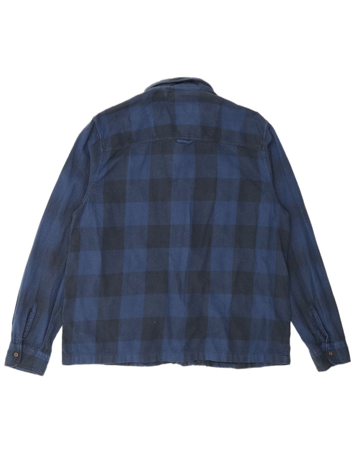 Superdry Herren Flanellhemd 2XL Marineblau kariert Baumwolle