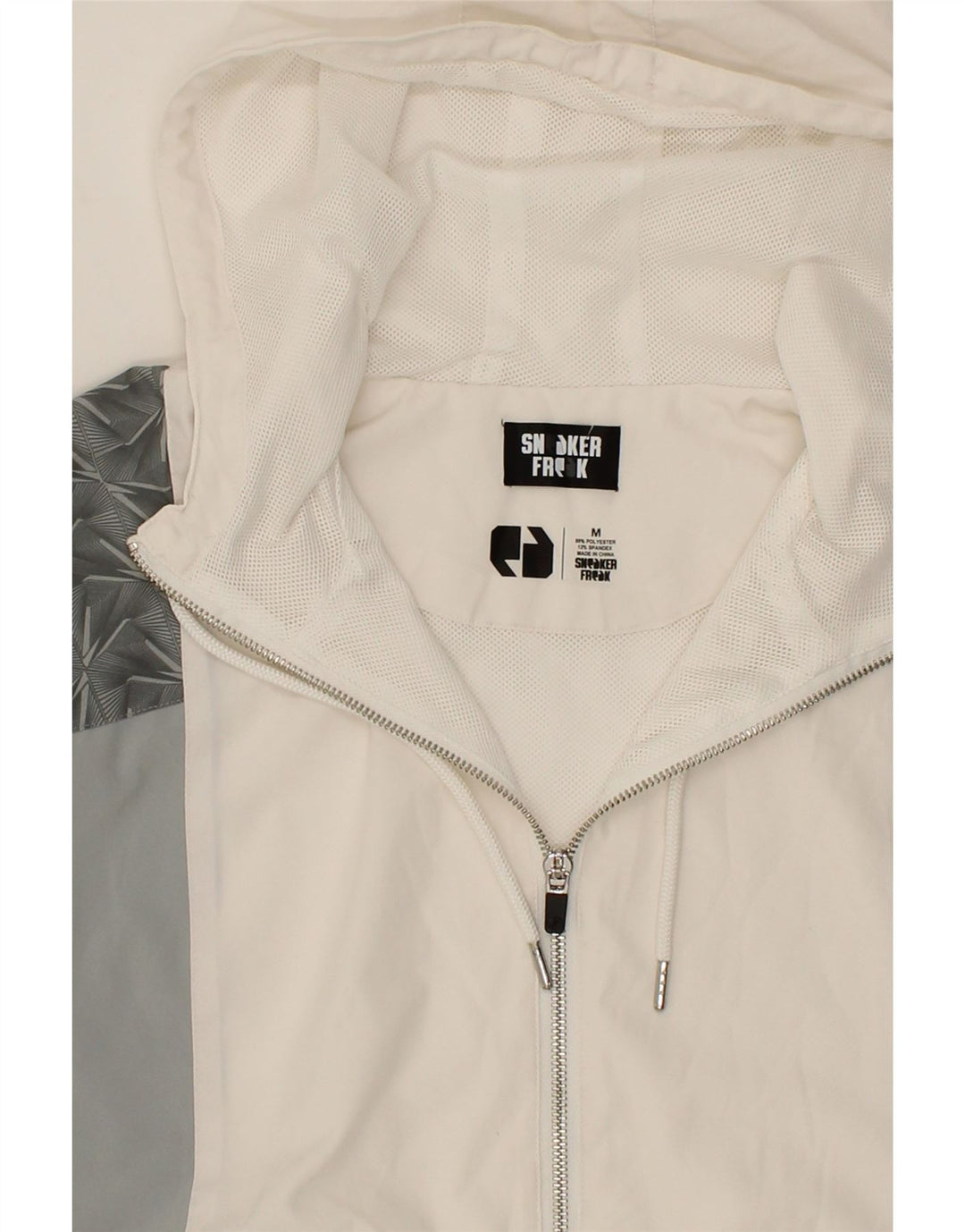 SNEAKER FREAK  Mens Hooded Rain Jacket UK 38 Medium White Colourblock Vintage Sneaker Freak and Second-Hand Sneaker Freak from Messina Hembry 