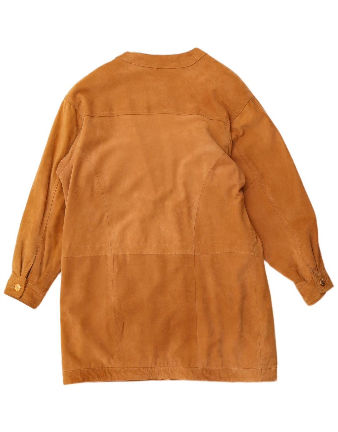 YORN Damen Übergroßer Wildledermantel EU 40 Mittelbeiges Leder