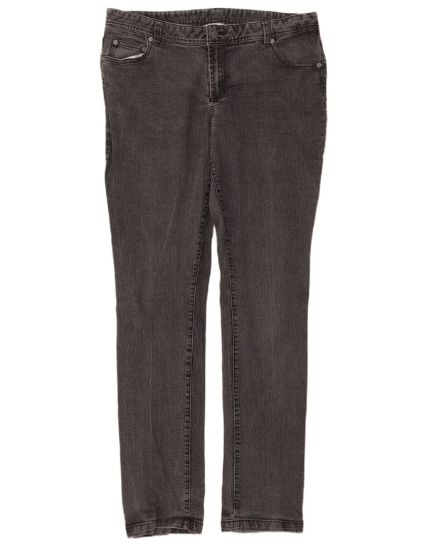 Laura Ashley Damen Skinny Jeans UK 14 Large W34 L32 Graue Baumwolle